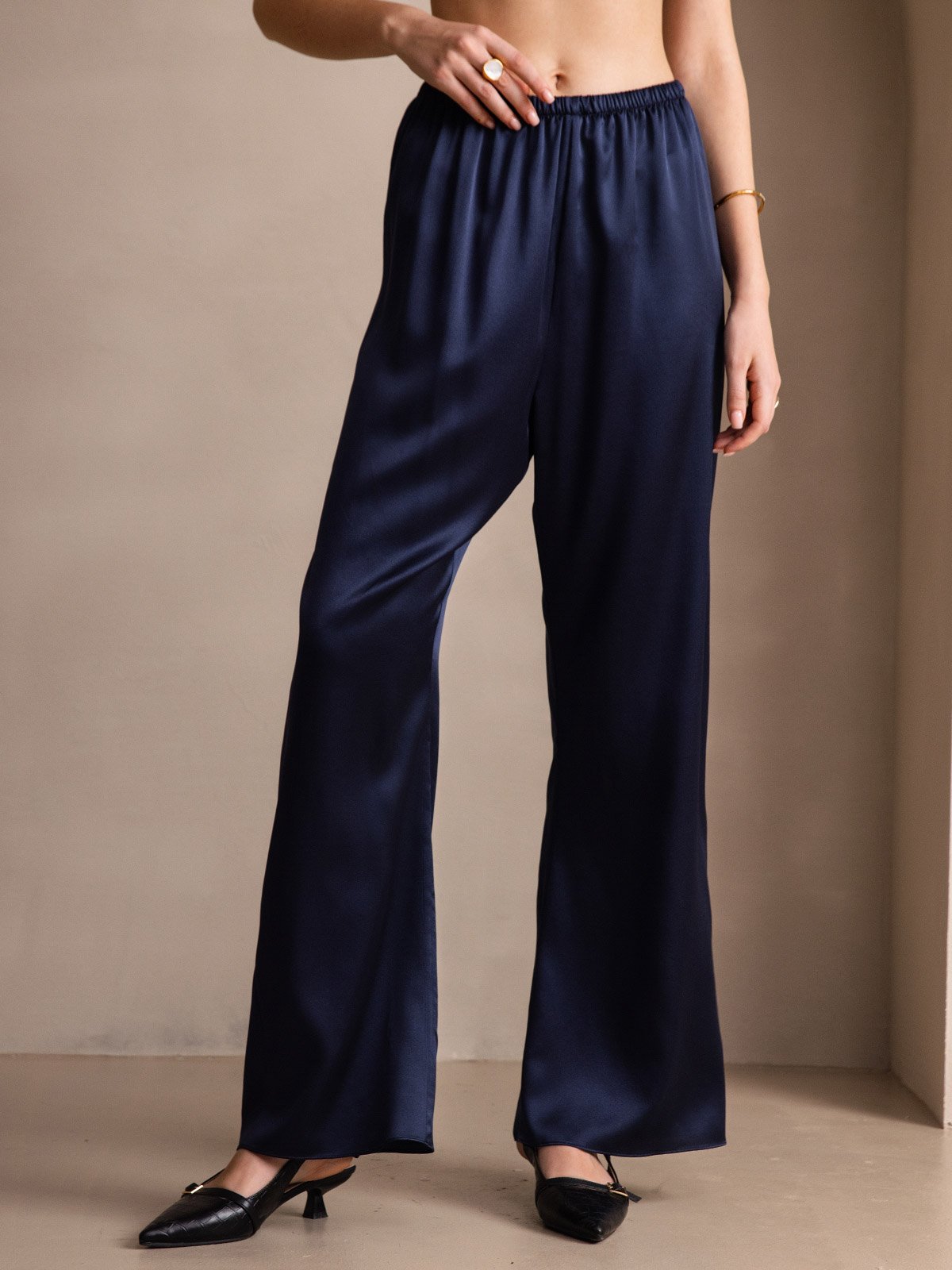 [Dark Blue] SilkSilky-CA 19Momme Silk Womens Pants 007