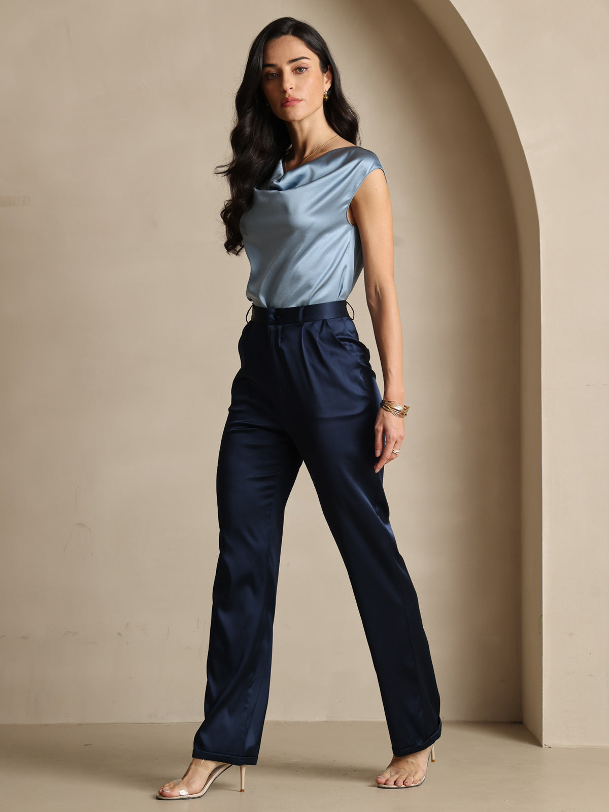 [Dark Blue] SilkSilky-CA 19Momme Silk Womens Pants 008