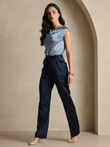 [Dark Blue] SilkSilky-CA 19Momme Silk Womens Pants 008