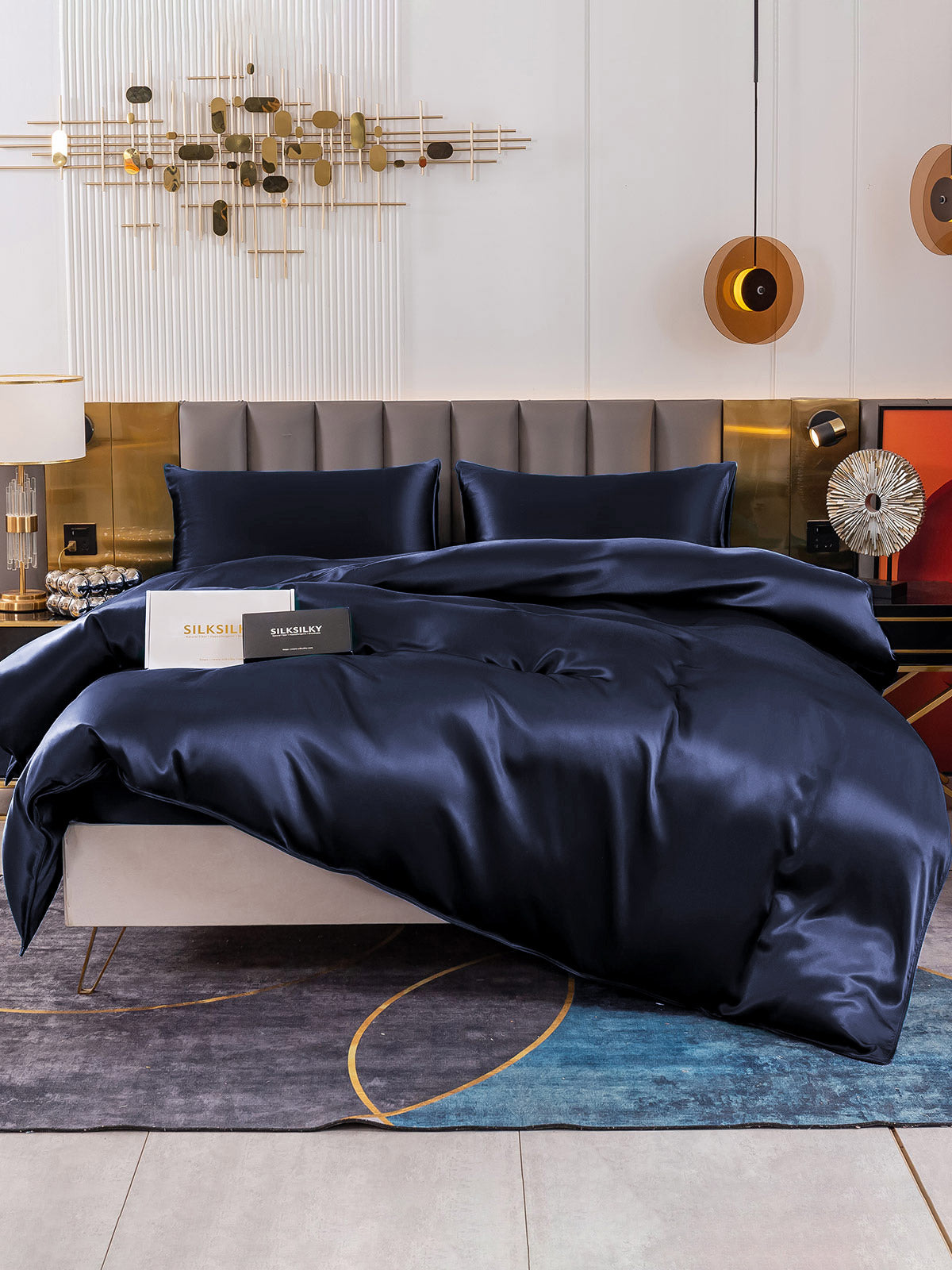 [Dark Blue] SilkSilky-CA 25Momme Pure Silk Duvet Cover 002