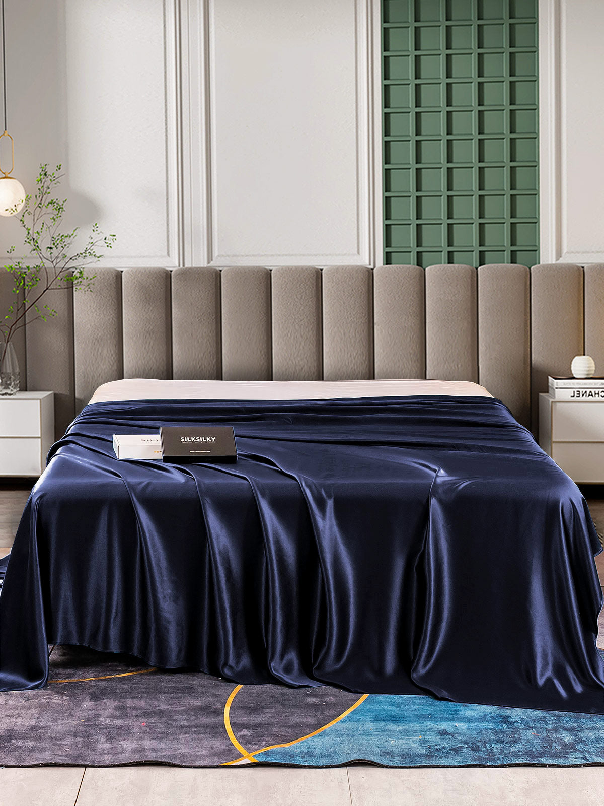 [Dark Blue] SilkSilky-CA 25Momme Pure Silk Sheet 002