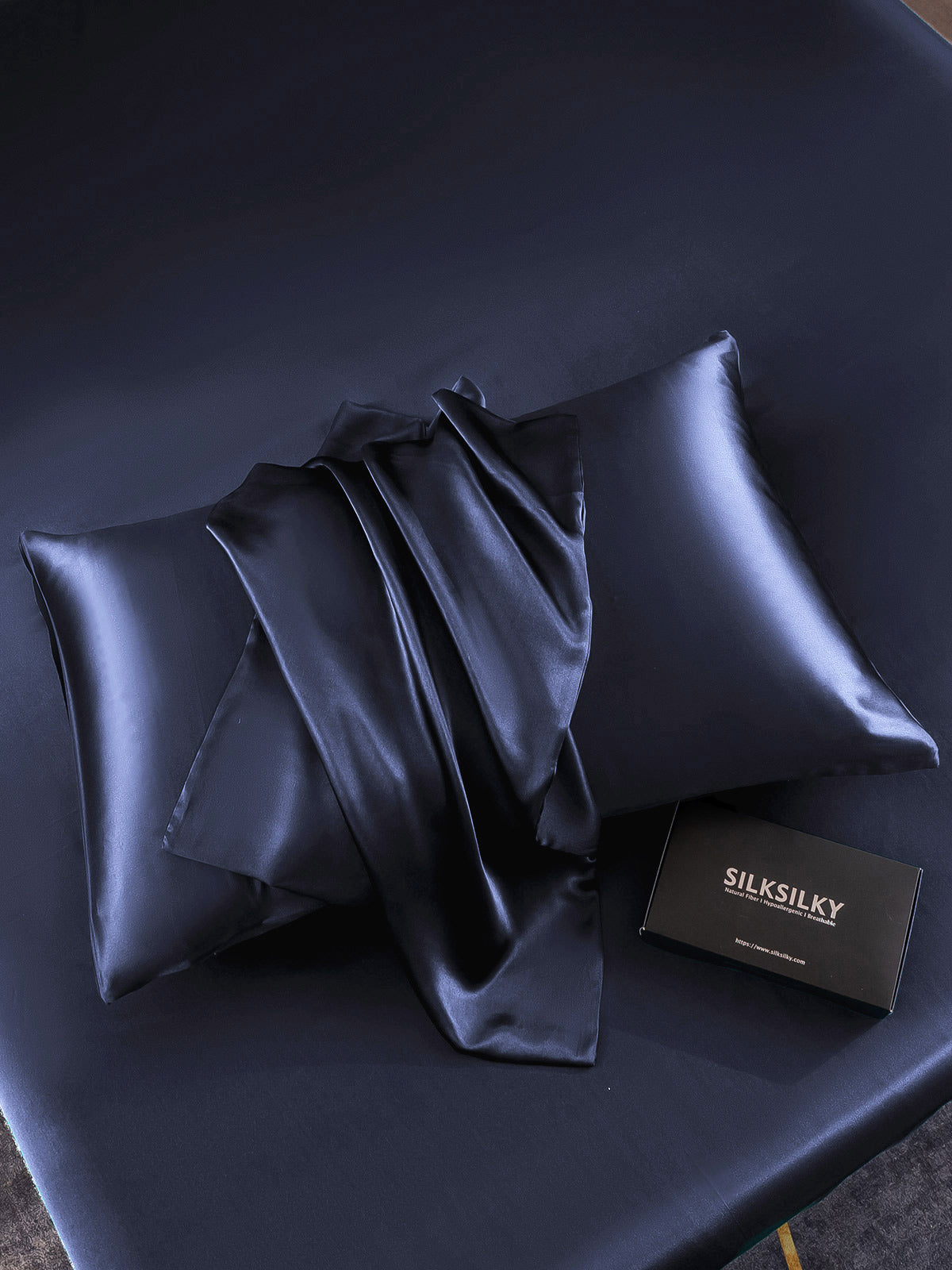 [Dark Blue] SilkSilky-CA 30Momme Pure Silk Pillowcase 004