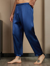 [Dark Blue] SilkSilky-CA Pure Silk Mens Sleep Bottoms 004