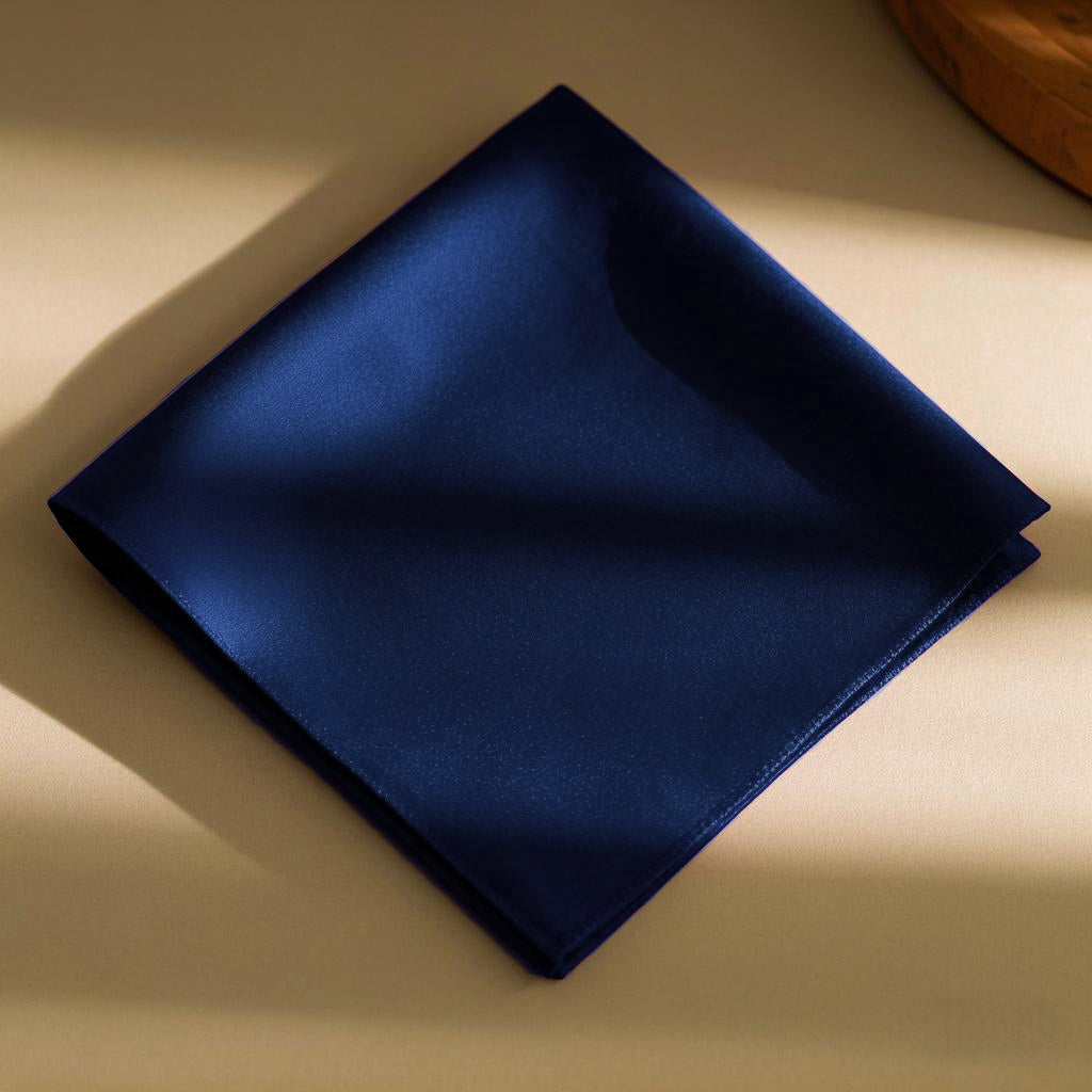 [Dark Blue] SilkSilky-CA Pure Silk Scarf 002