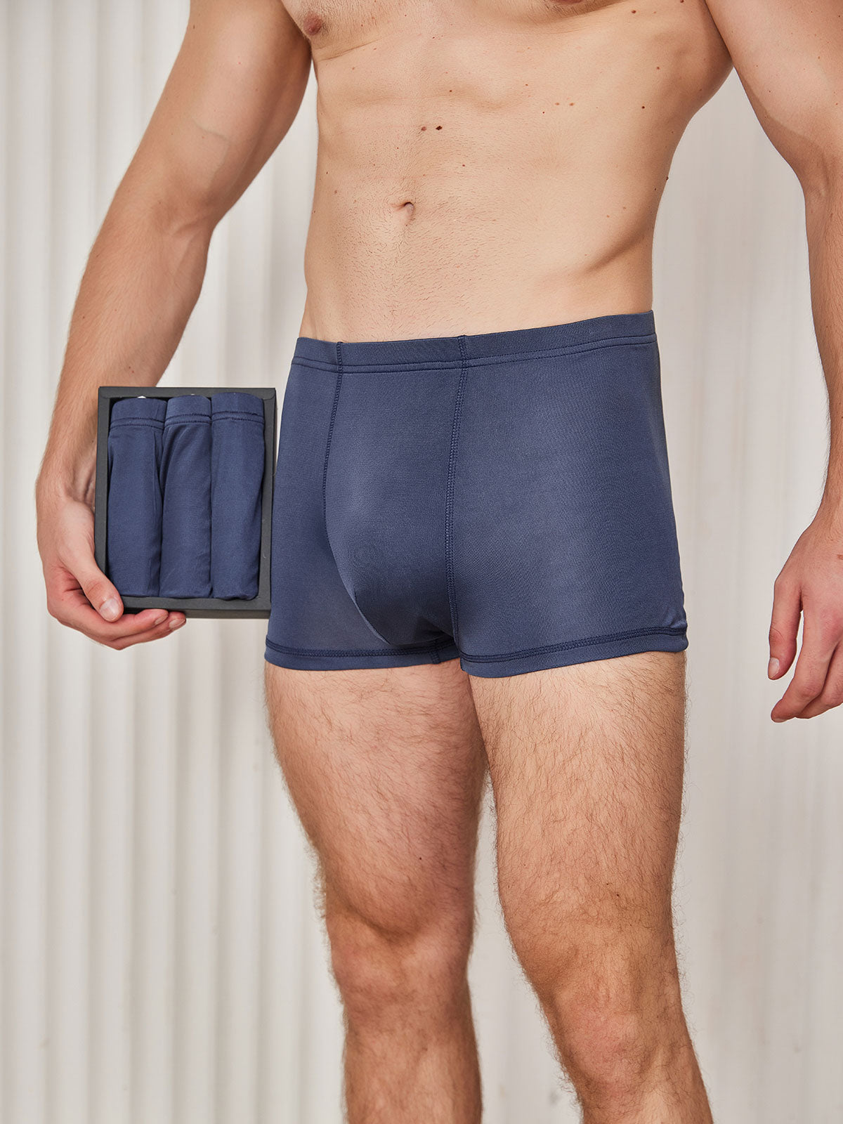 [Dark Blue] SilkSilky-CA Silk Knitted Mens Underwear 001