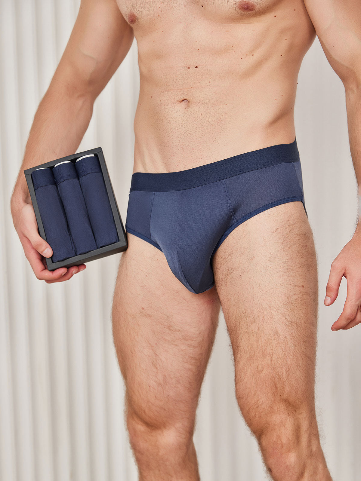 [Dark Blue] SilkSilky-CA Silk Knitted Mens Underwear 002