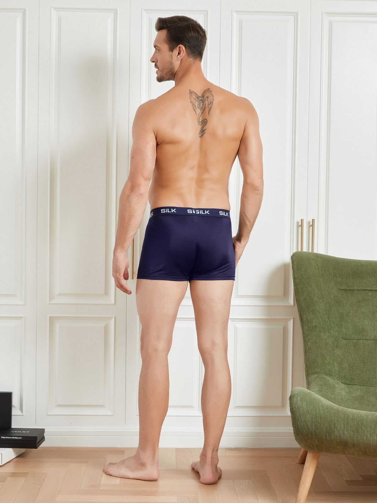 [Dark Blue] SilkSilky-CA Silk Knitted Mens Underwear 002