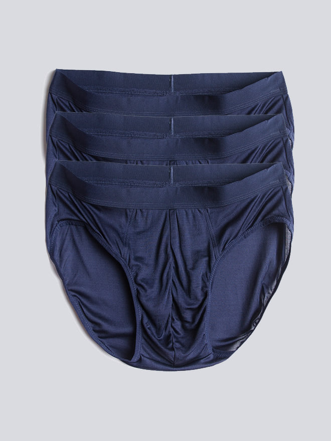 [Dark Blue] SilkSilky-CA Silk Knitted Mens Underwear 005