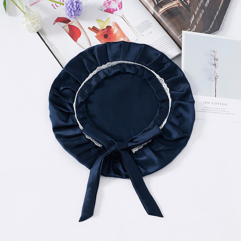 [Dark Blue] SilkSilky-CA Pure Silk Sleep Cap 003