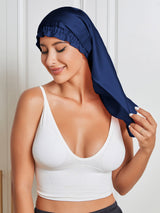 [Dark Blue] SilkSilky-CA Pure Silk Sleep Cap 005