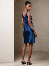 [Dark Blue] SilkSilky-CA Sleeveless Scoop Neck Dress 002