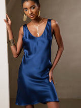 [Dark Blue] SilkSilky-CA Sleeveless Scoop Neck Dress 003