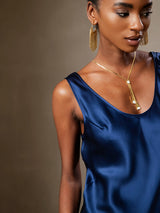 [Dark Blue] SilkSilky-CA Sleeveless Scoop Neck Dress 004