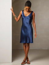[Dark Blue] SilkSilky-CA Sleeveless Scoop Neck Dress 007