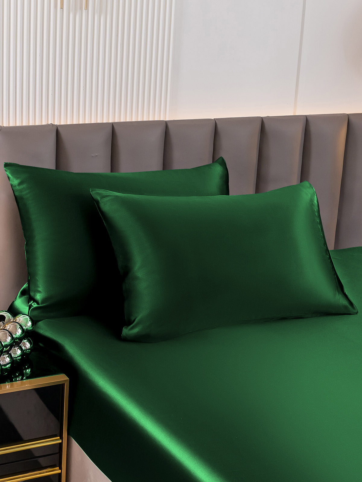 [Dark Green] SilkSilky-CA 19Momme Pure Silk Pillowcase 001