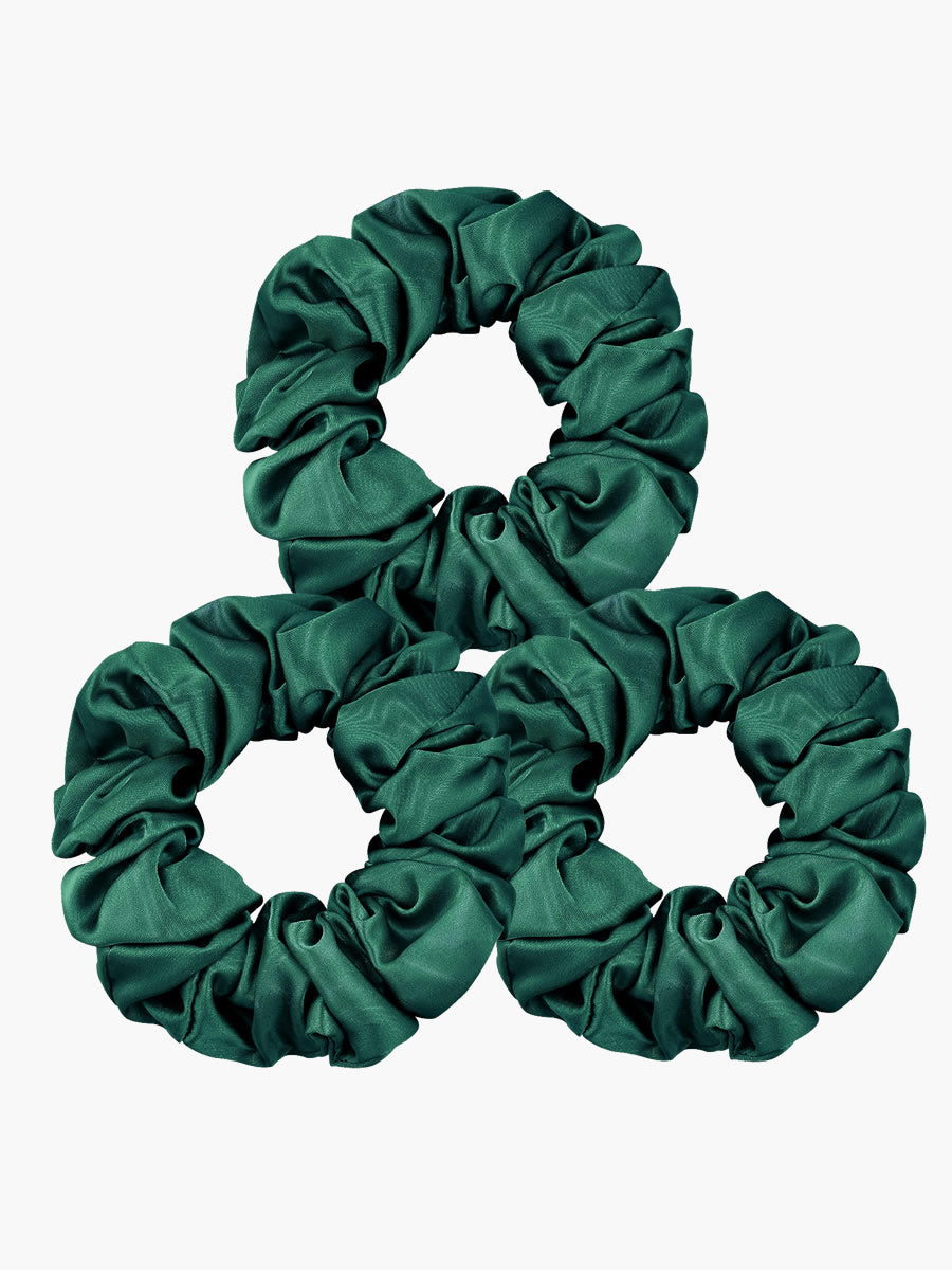 [Dark Green] SilkSilky-CA 19Momme Pure Silk Scrunchie 002