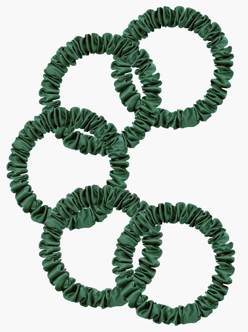 [Dark Green] SilkSilky-CA 19Momme Pure Silk Scrunchie 003