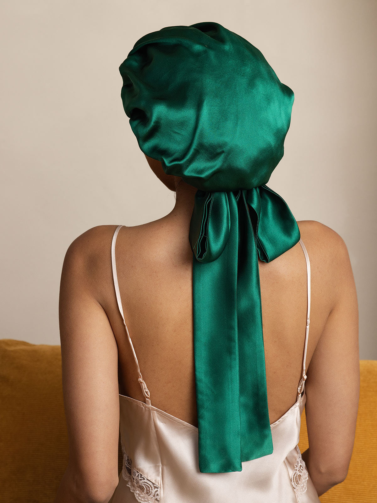 [Dark Green] SilkSilky-CA Pure Silk Sleep Cap 004