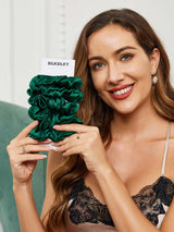 [Dark Green] SilkSilky-CA Scrunchie 001
