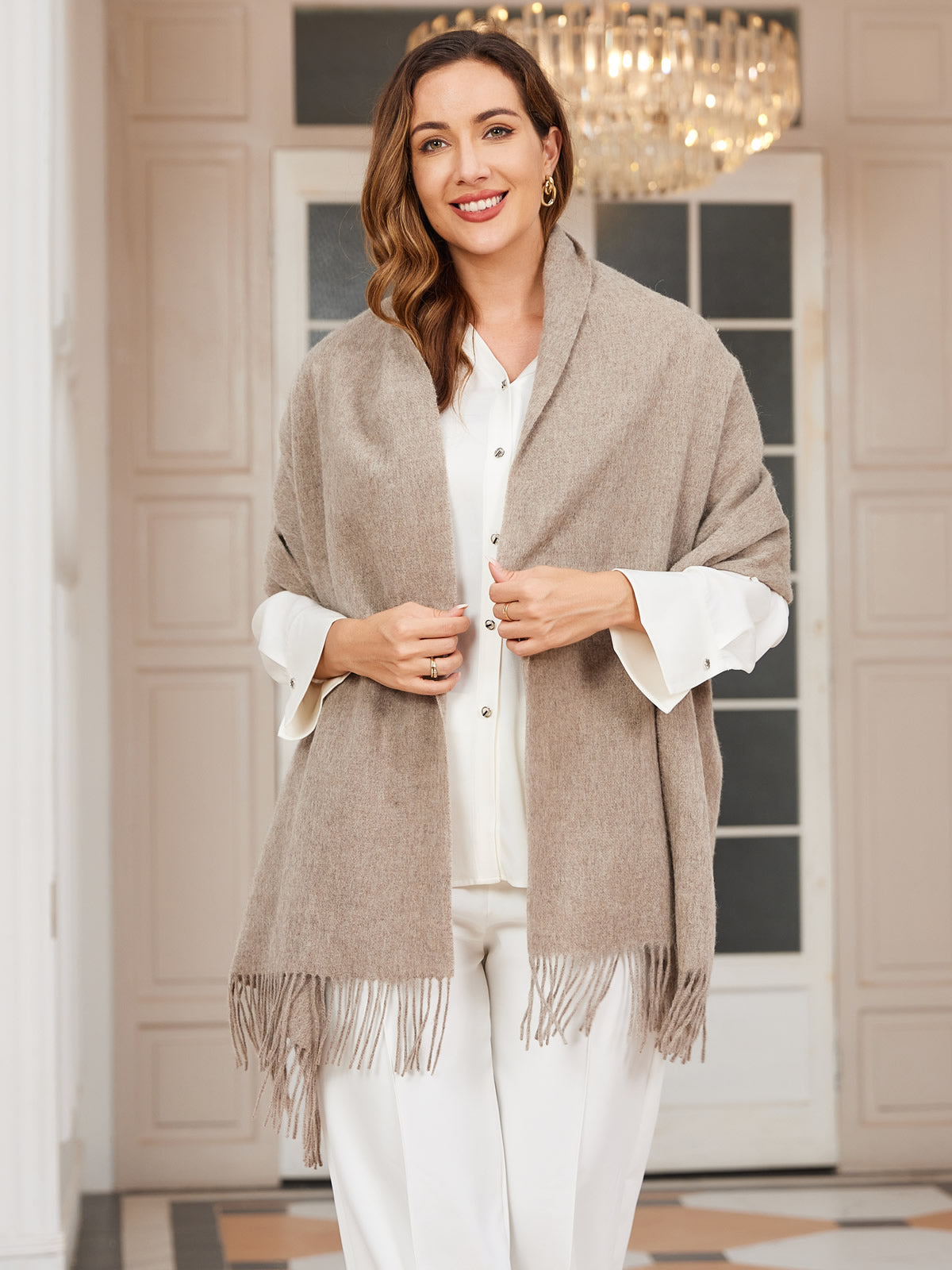 [Dark Khaki] SilkSilky-CA Wool Scarf 001