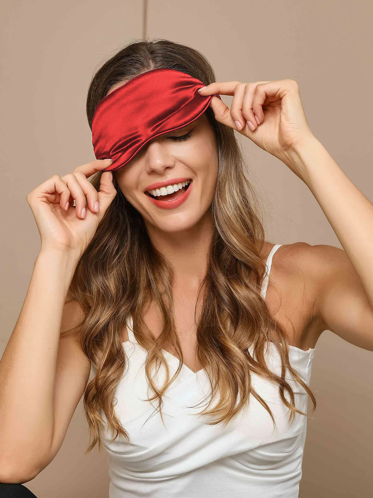 [Dark Red] SilkSilky-CA 19Momme Pure Silk Eye Mask 004