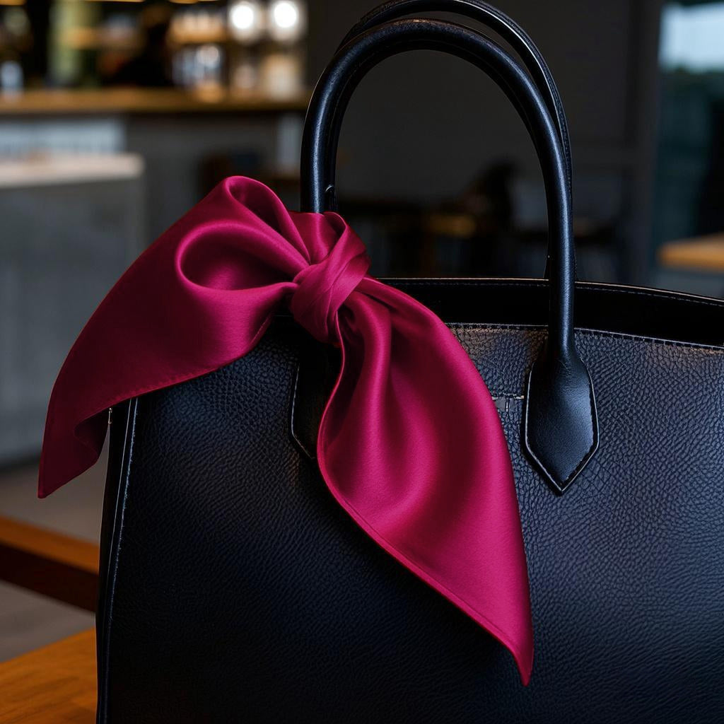 [Dark Red] SilkSilky-CA Pure Silk Scarf 001