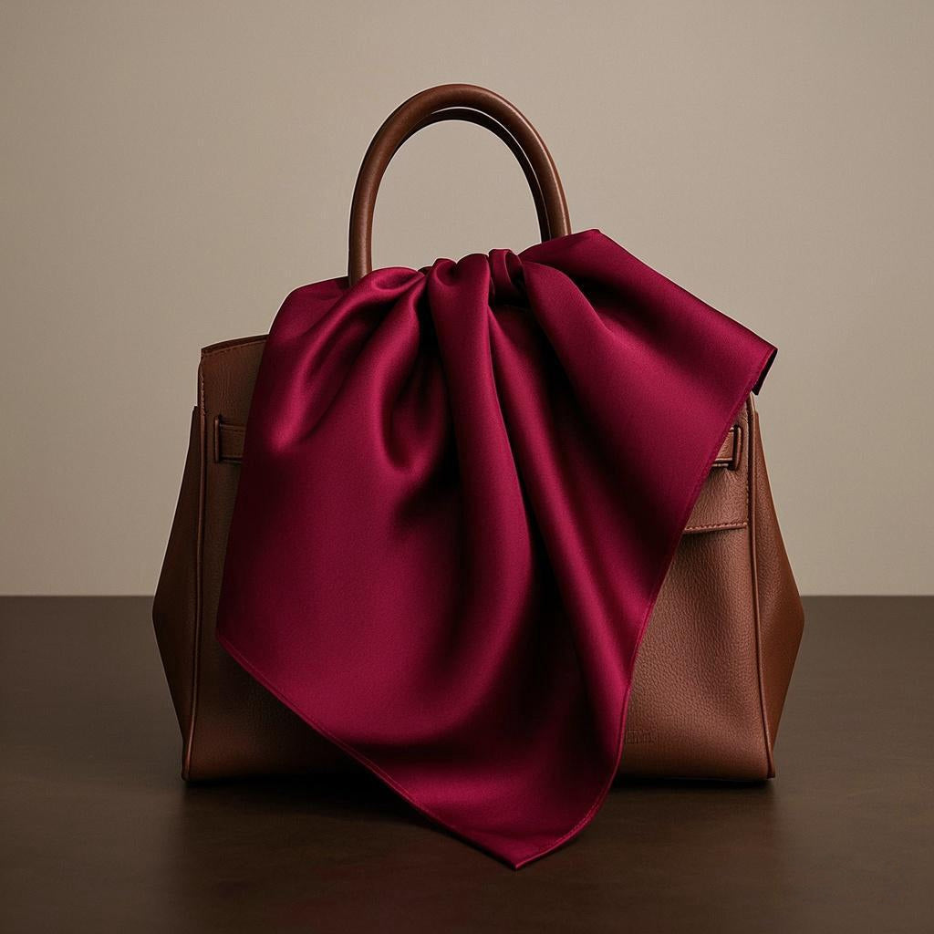 [Dark Red] SilkSilky-CA Pure Silk Scarf 003