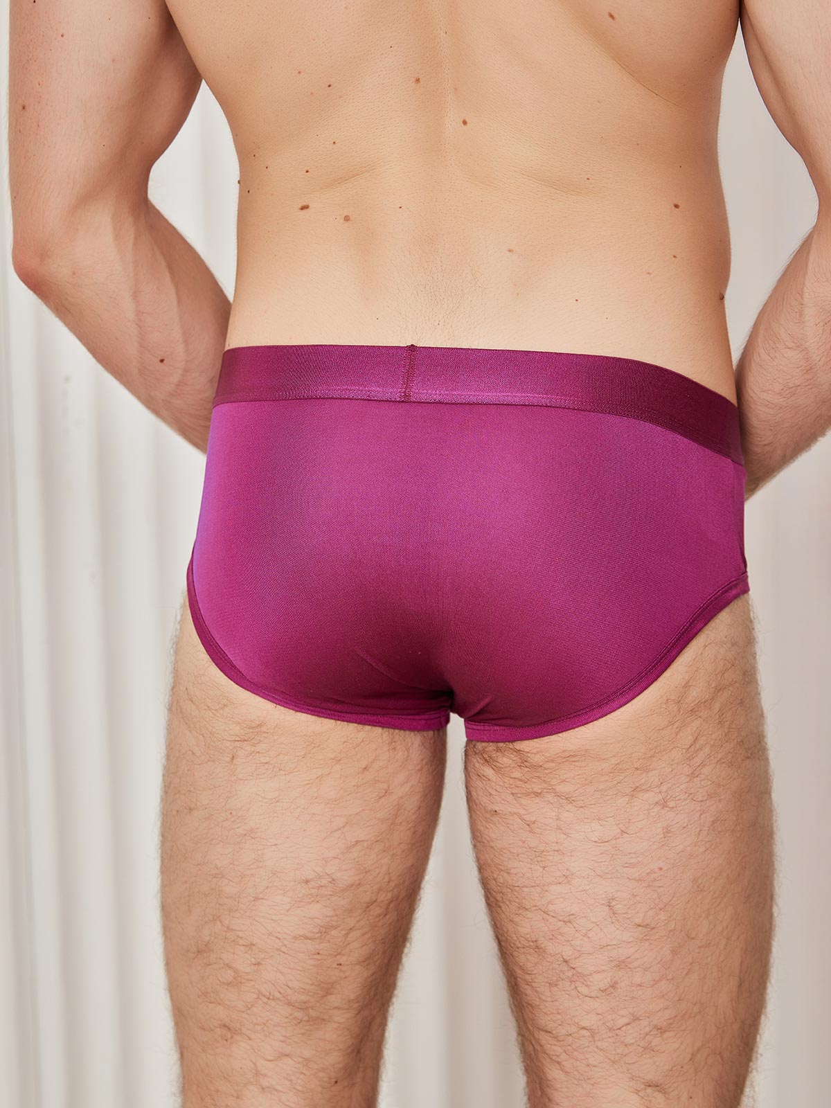 [Dark Red] SilkSilky-CA Silk Knitted Mens Underwear 004