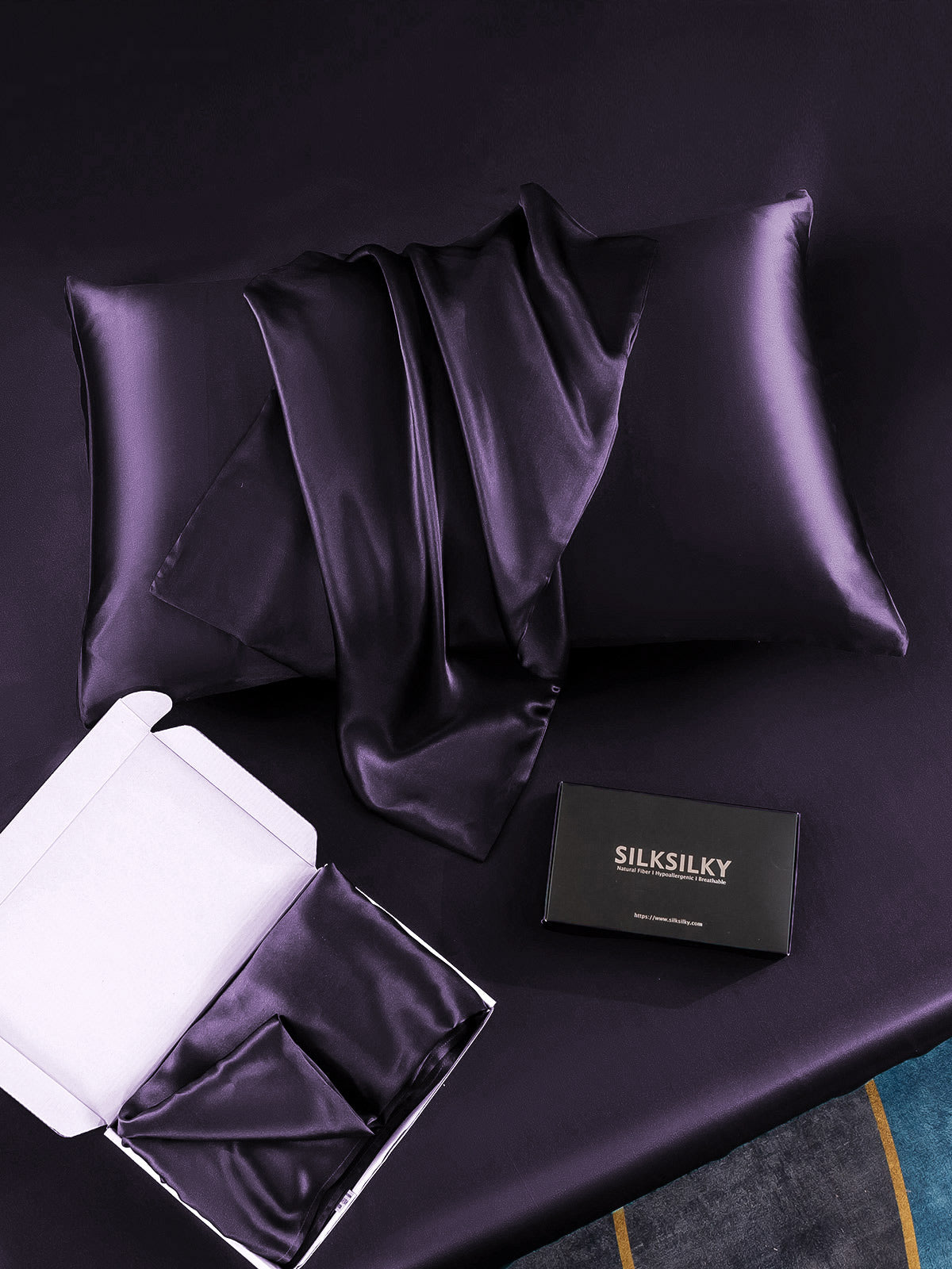 [Deep Purple] SilkSilky-CA 30Momme Pure Silk Pillowcase 005