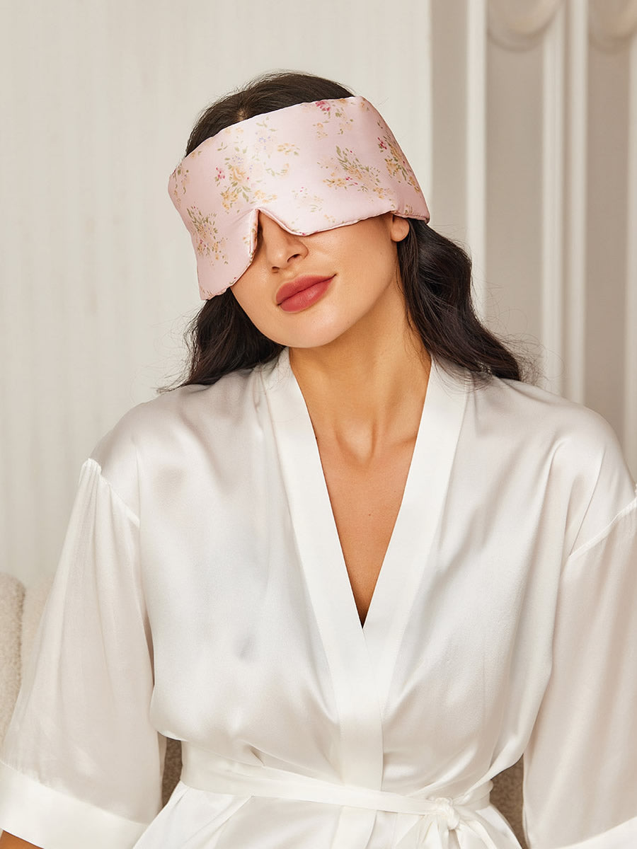 [Floral] SilkSilky-CA 19Momme Pure Silk Eye Mask 001