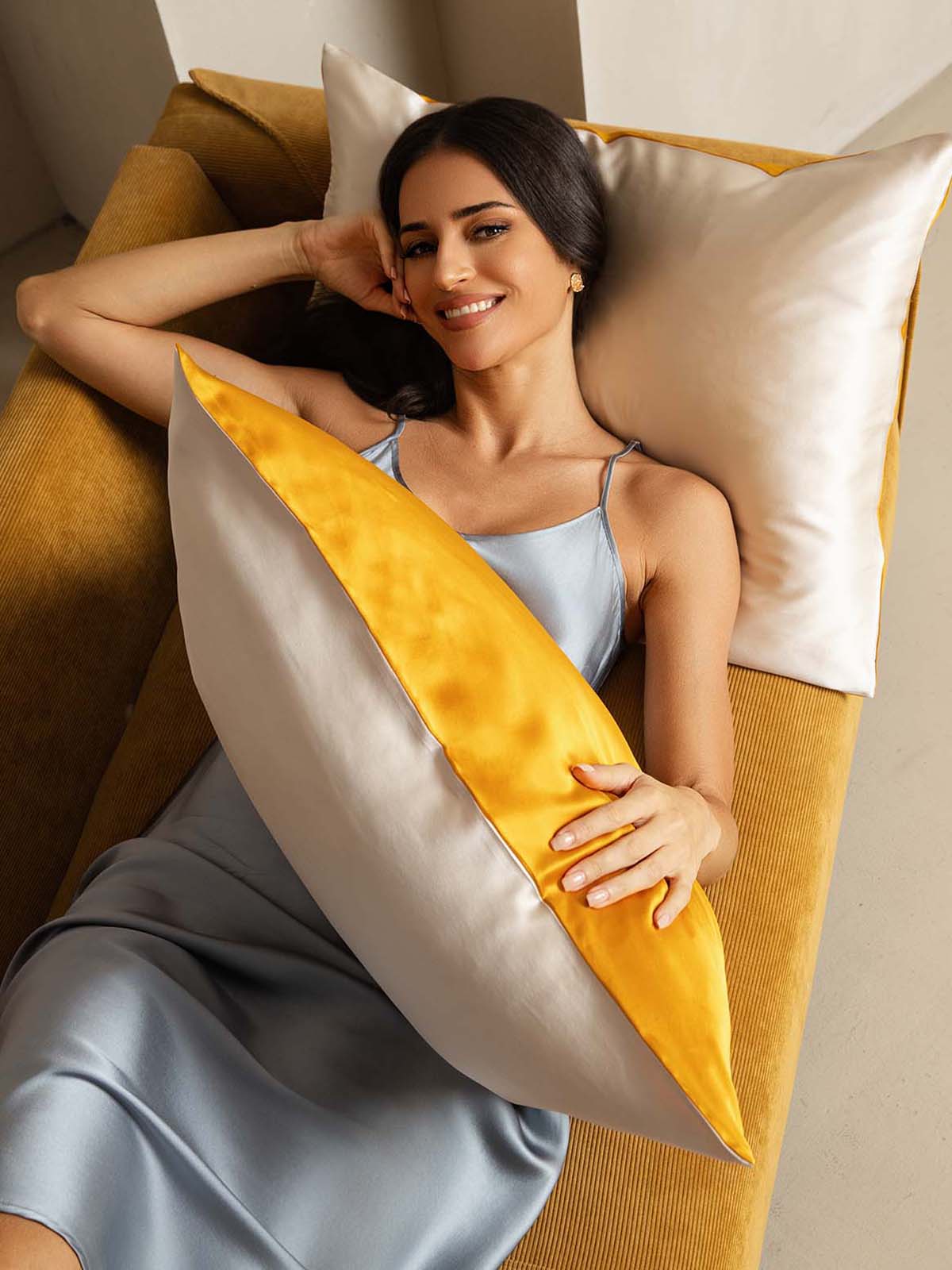 22Momme 100% Mulberry Silk Pillowcase - Two-tone Design