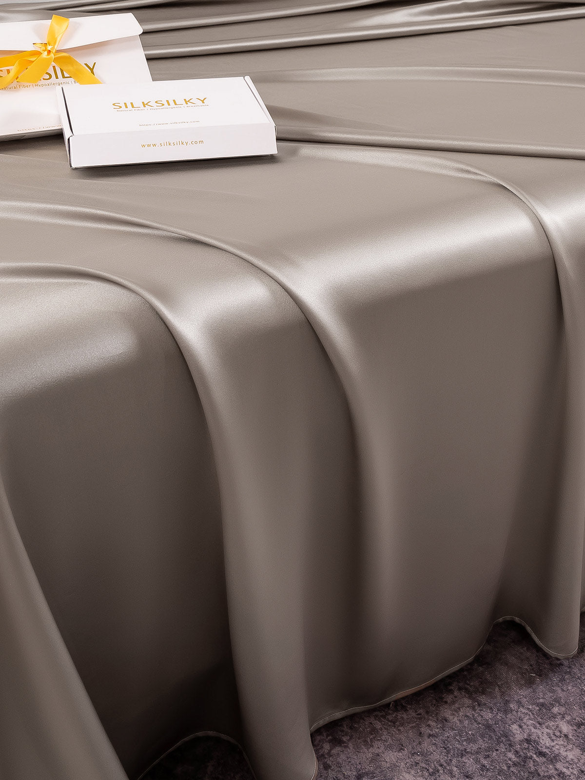[Gray] SilkSilky-CA 19Momme Pure Silk Bedding Set 004