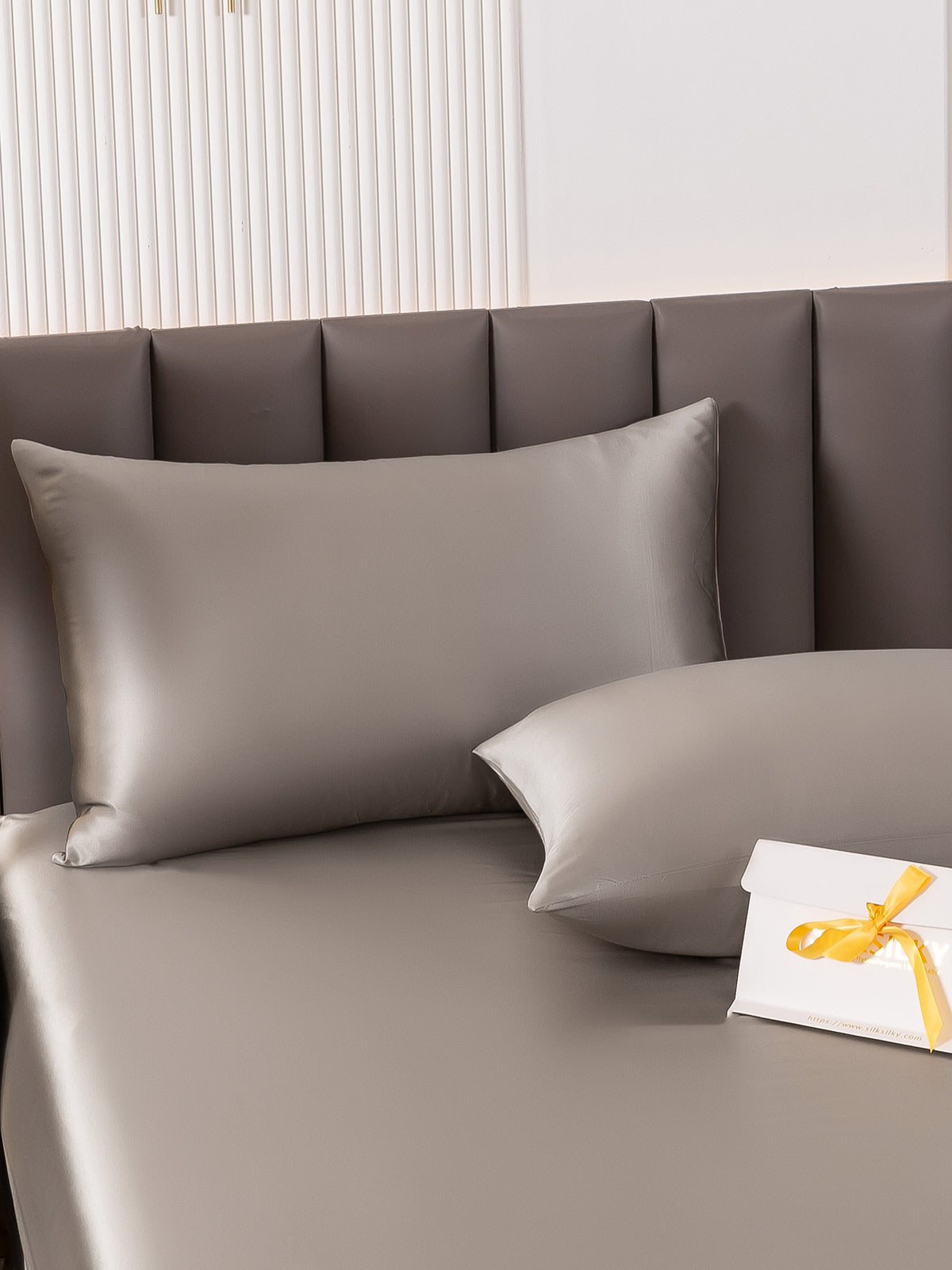 [Gray] SilkSilky-CA 19Momme Pure Silk Pillowcase 001