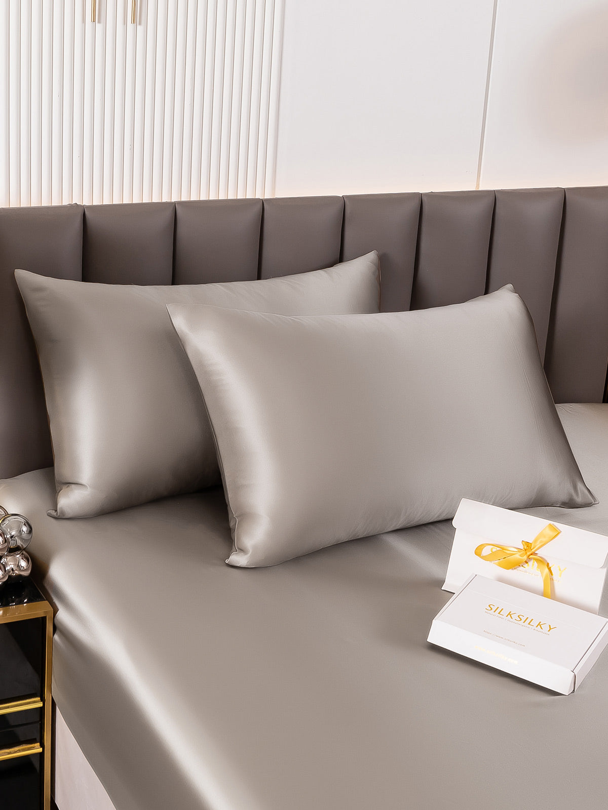[Gray] SilkSilky-CA 19Momme Pure Silk Pillowcase 003
