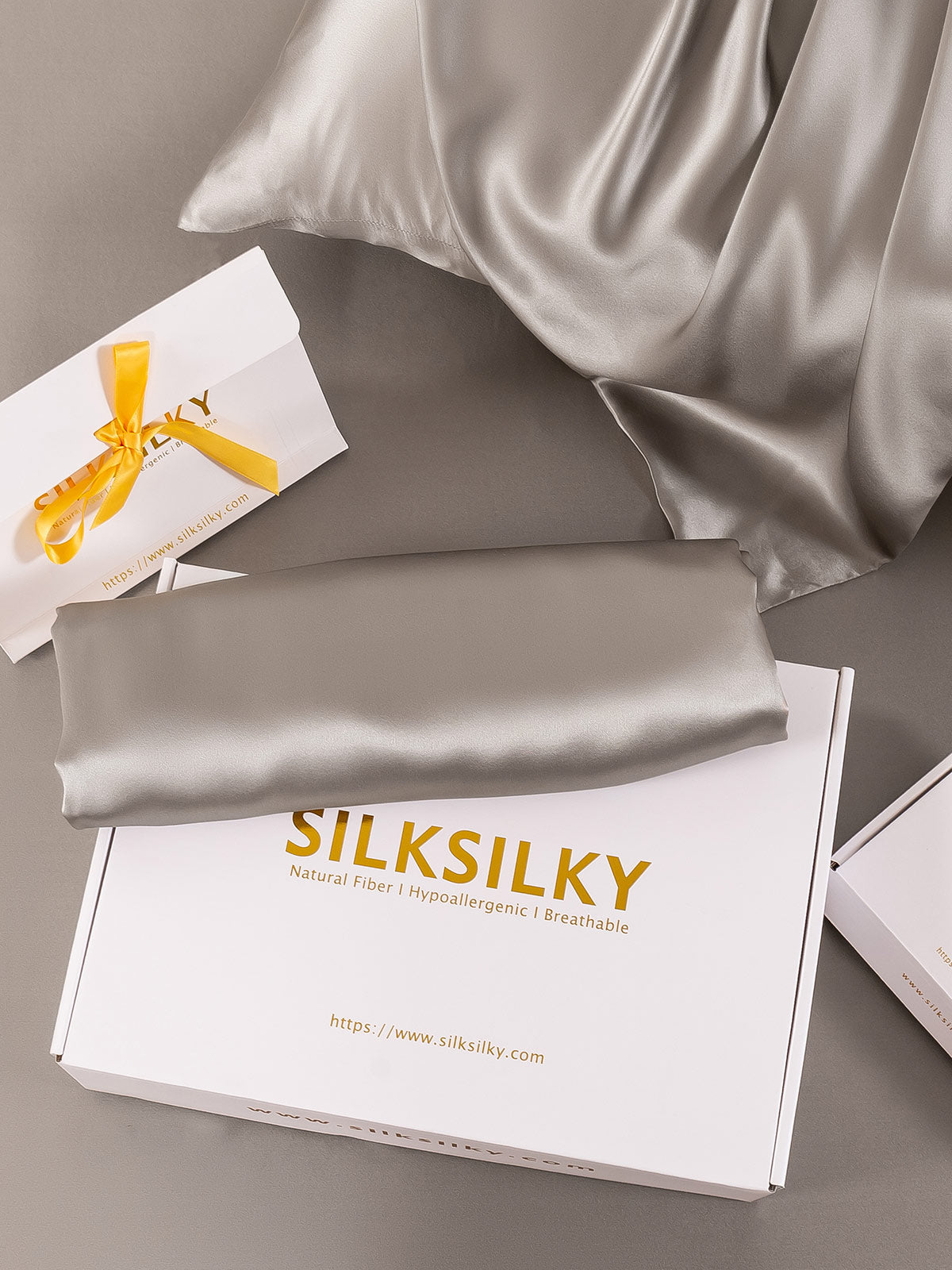 [Gray] SilkSilky-CA 19Momme Pure Silk Pillowcase 006