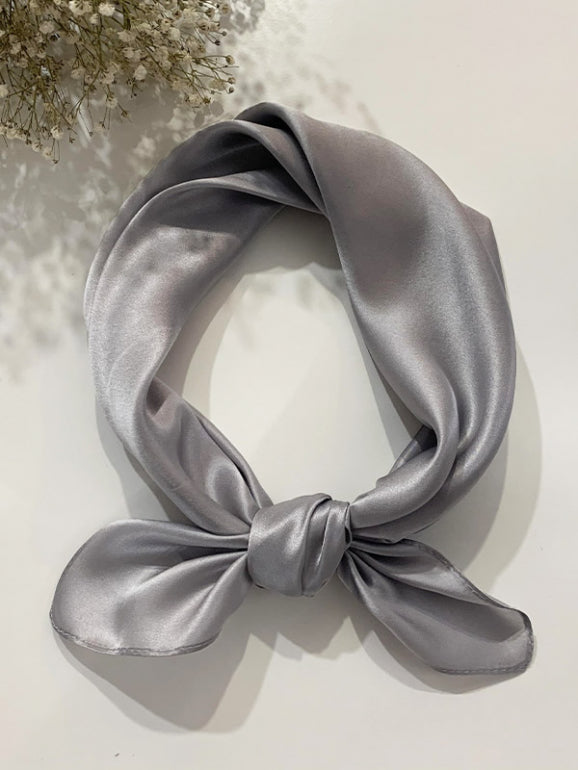[Gray] SilkSilky-CA Pure Silk Scarf 002