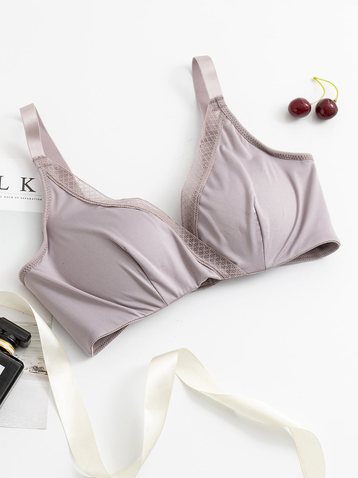 [Gray] SilkSilky-CA Silk Knitted Bra 003
