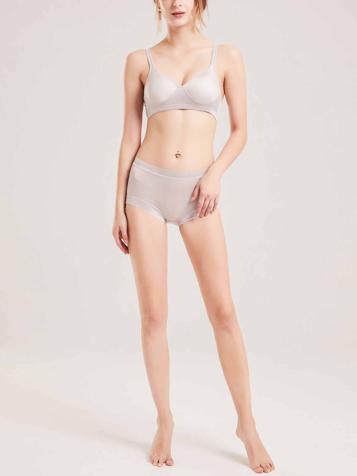 [Gray] SilkSilky-CA Silk Knitted Bra 003