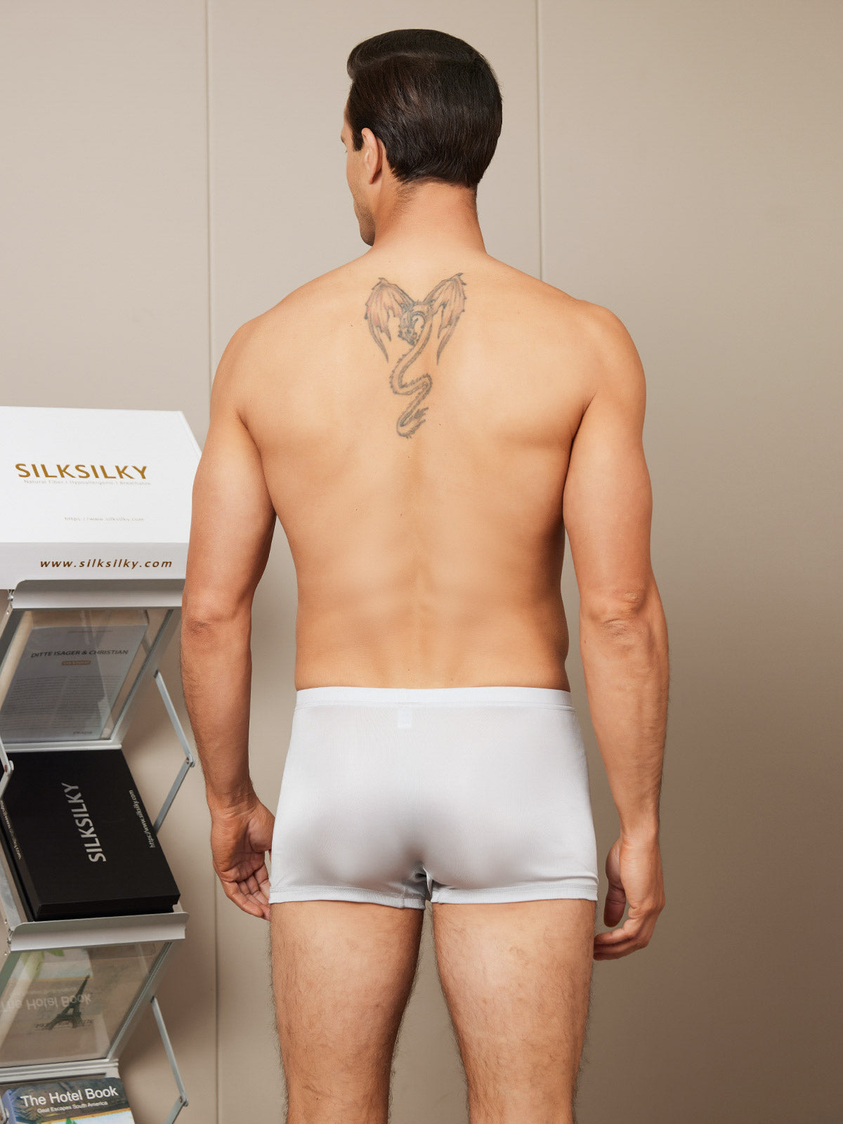 [Gray] SilkSilky-CA Silk Knitted Mens Underwear 002