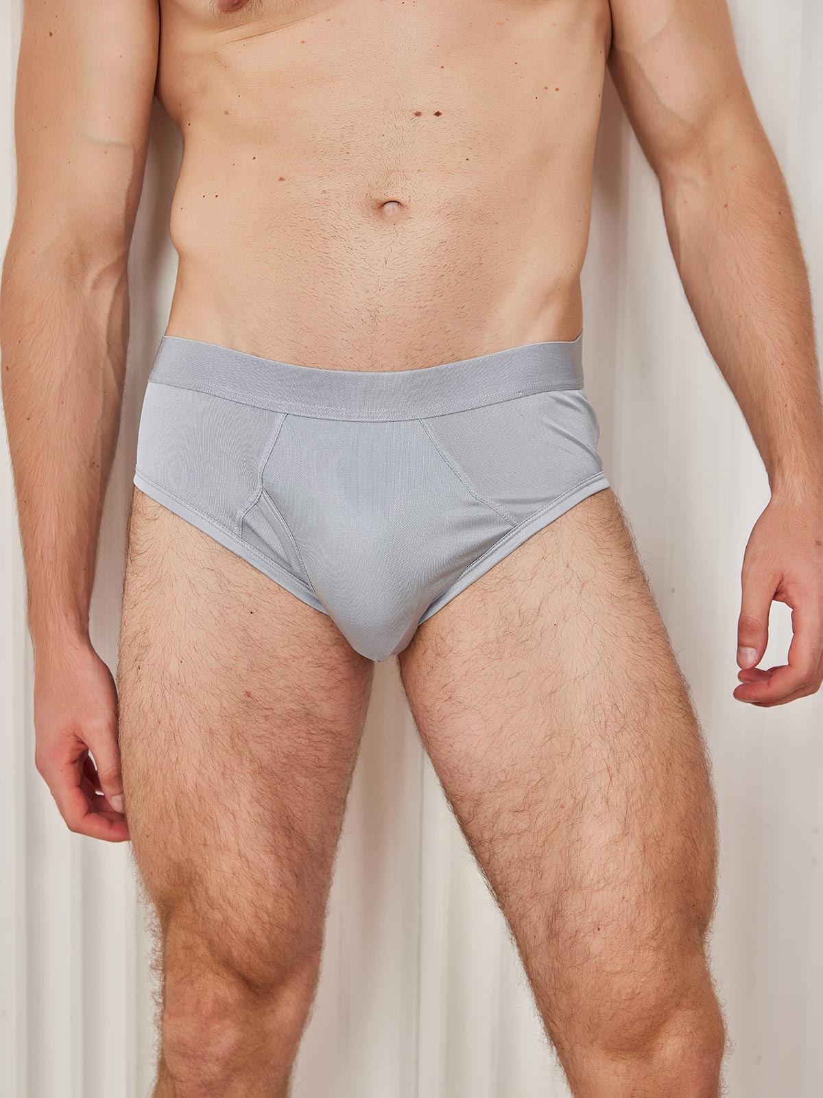 [Gray] SilkSilky-CA Silk Knitted Mens Underwear 004