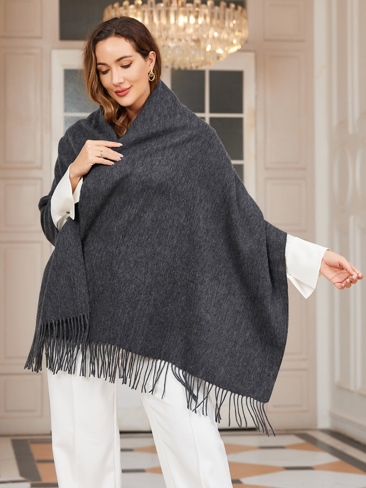 [Gray] SilkSilky-CA Wool Scarf 011