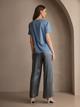 [Grayish Blue] SilkSilky-CA Women's Pants 005