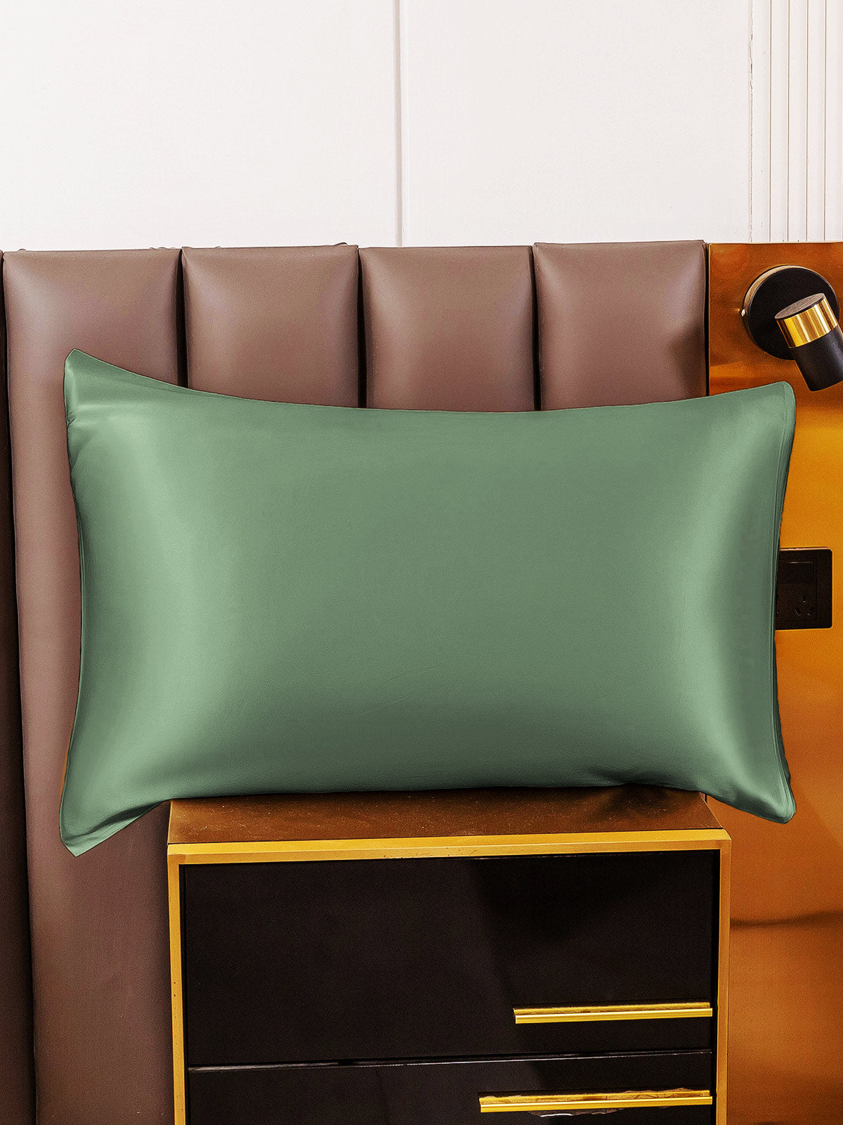 [Grayish Green] SilkSilky-CA 30Momme Pure Silk Pillowcase 001