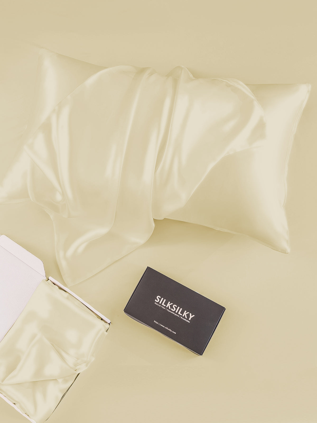 [Ivory] SilkSilky-CA 30Momme Pure Silk Pillowcase 005