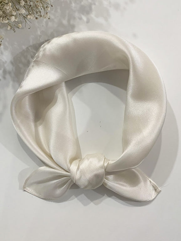 [Ivory] SilkSilky-CA Pure Silk Scarf 002