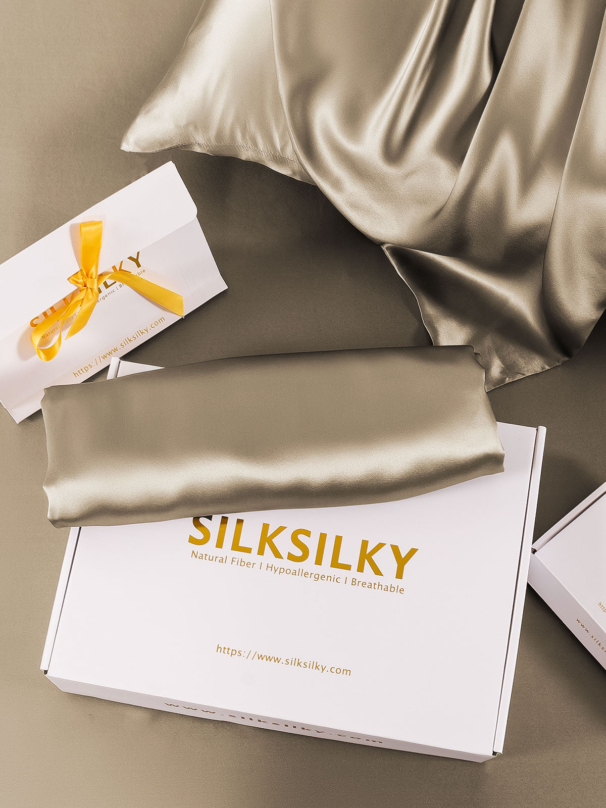 [Khaki] SilkSilky-CA 19Momme Pure Silk Pillowcase 006