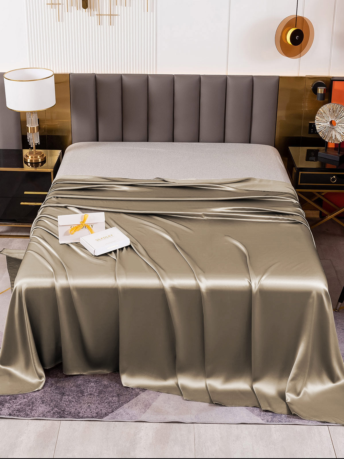[Khaki] SilkSilky-CA 19Momme Pure Silk Sheet 002