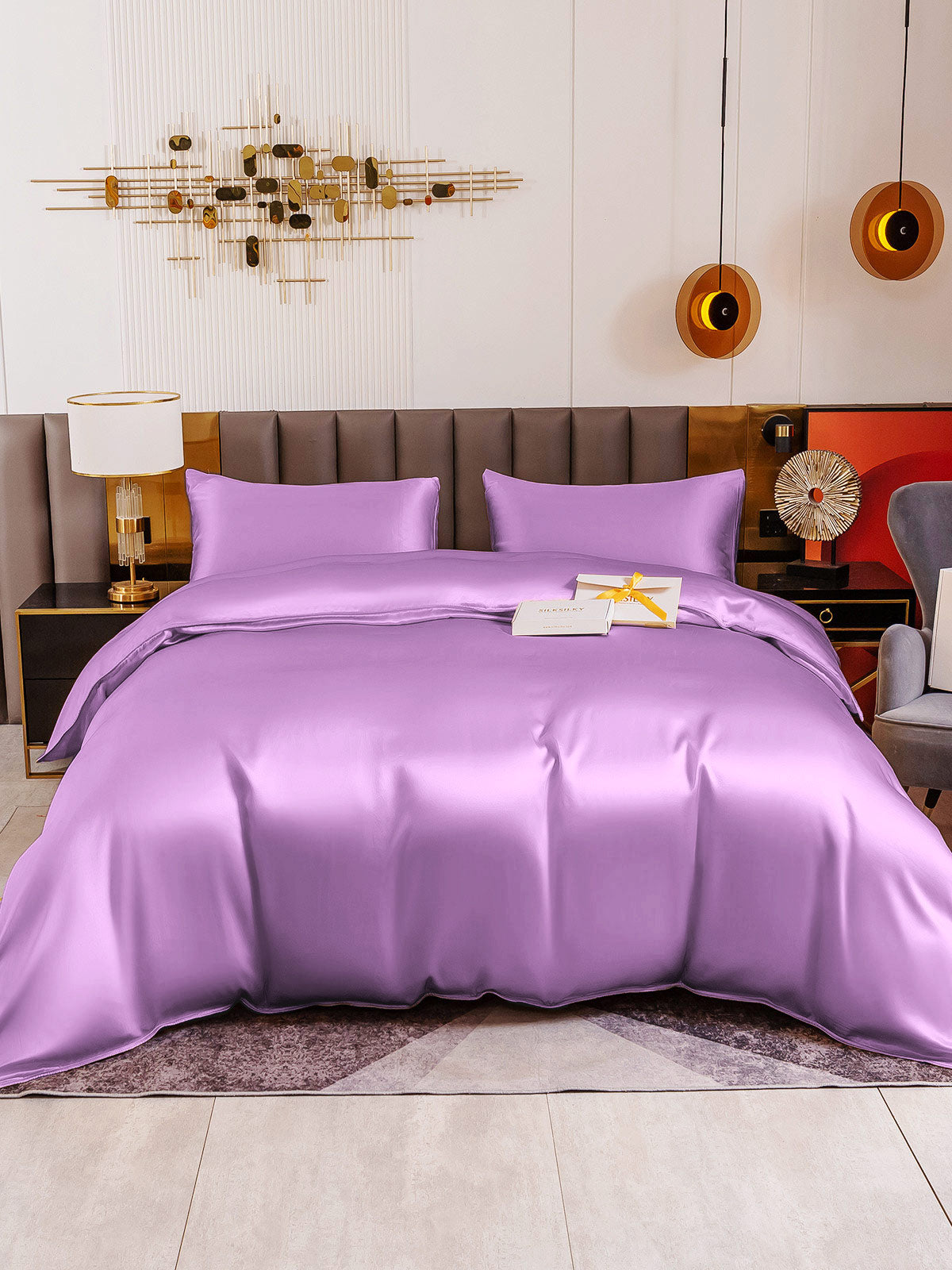 [Lavender] SilkSilky-CA 19Momme Pure Silk Bedding Set 002