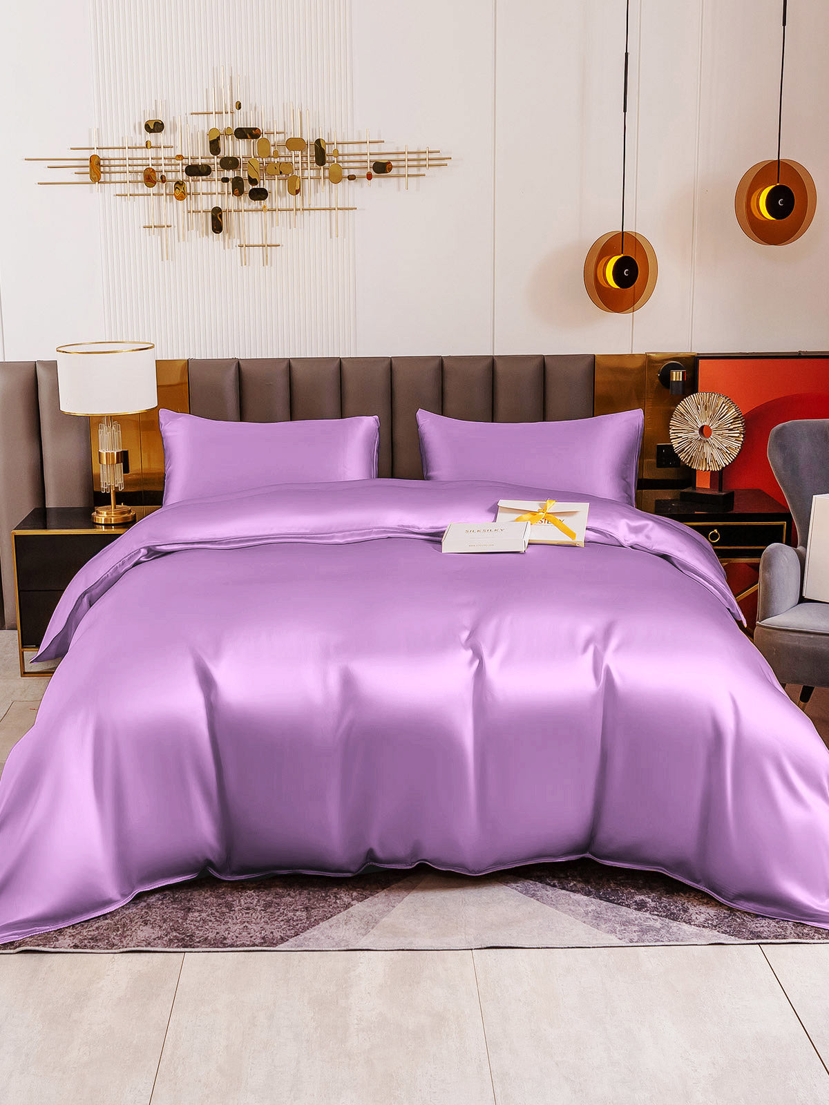 [Lavender] SilkSilky-CA 19Momme Pure Silk Bedding Set 005