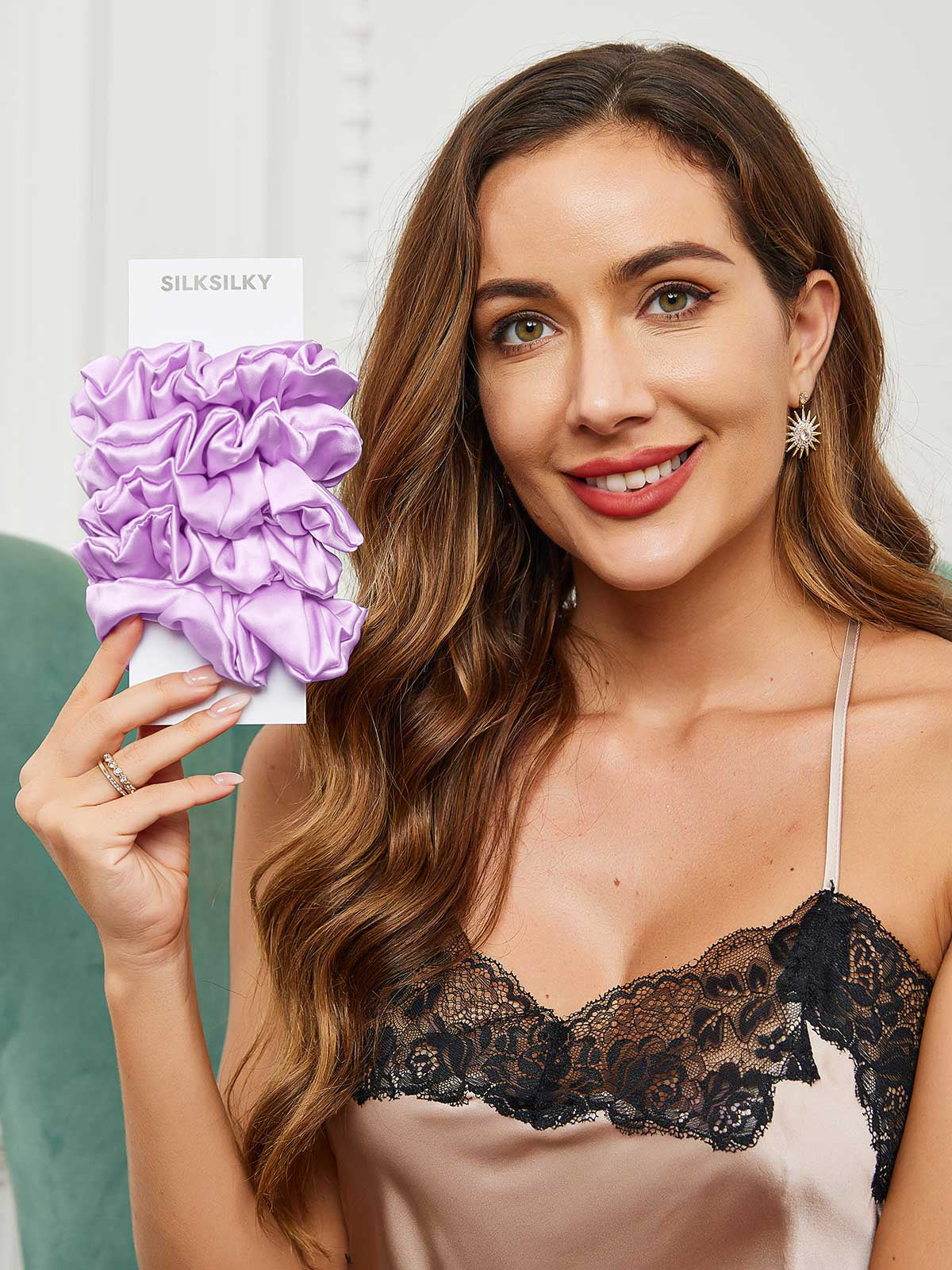 [Lavender] SilkSilky-CA 19Momme Pure Silk Scrunchie 002